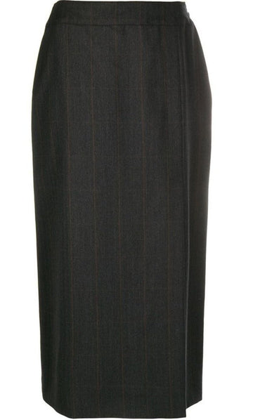 Straight Black Wrap Skirt