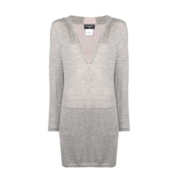 Long Grey Hooded Lounge Top