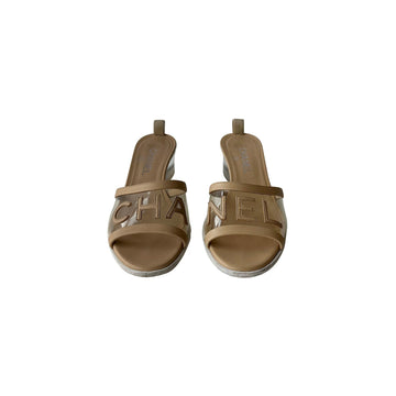 Chanel Logo Clear Mules