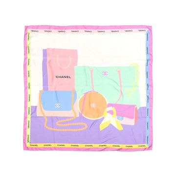 Purple Classic Bag Print Silk Scarf