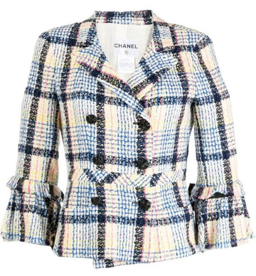 Ribbon-Detailed Tweed Jacket