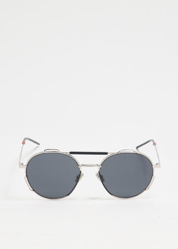 Dior Aviator Round Sunglasses in Silver Metal
