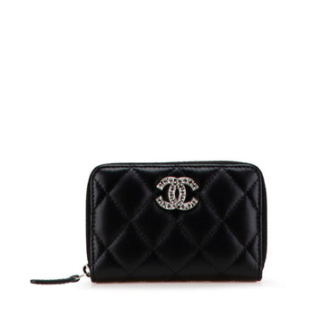 Chanel Coco Mark Zip Coin Purse Lambskin Coin Case
