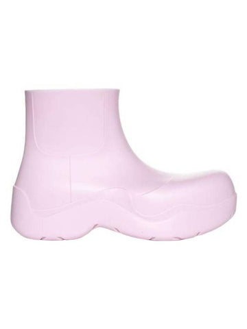 Luxury Bottega Veneta Puddle Rubber Ankle Rain Boots Pink