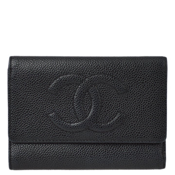 Top Quality Chanel 2000-2002 Black Leather Wallet Purse