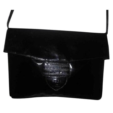 Fendi Vintage Ferragamo Pursesdesigner Purses Black  Leather Shoulder Bag
