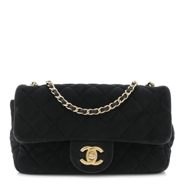 Velvet Quilted Mini Rectangular Pearl Crush Flap Black