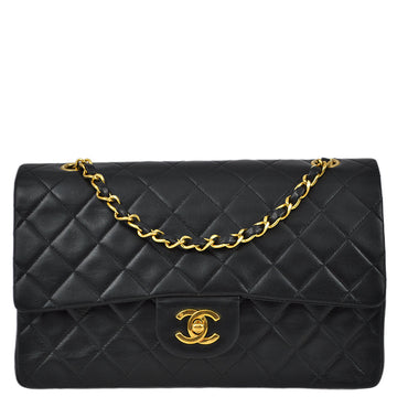 Top Quality Chanel 1991-1994 Classic Double Flap Medium Black Leather