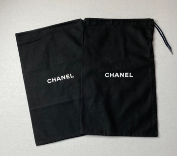 100% Auth Chanel Set of Two Black Shoe/ Small Bag/ Wallet Dust Bags 13"x 8.25"