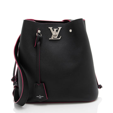 Louis Vuitton Leather Lockme Bucket Bag