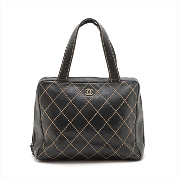 Top Quality Chanel WILDSTECH Leatherkin Tote BAG BLACK GAMMETALIC GOLD WOakSHIP 6TH EARTH  LOVE MARKET SHOP