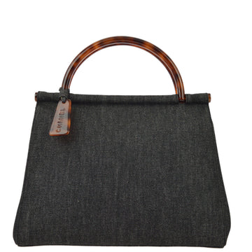 Top Quality Chanel Black Leather/denim Handbag
