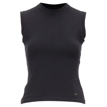 Dior Cotton Silver CD Logo Plate Sleeveless Crew Neck Tank Top