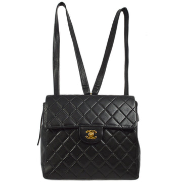 Top Quality Chanel Black Leather Classic Flap Backpack