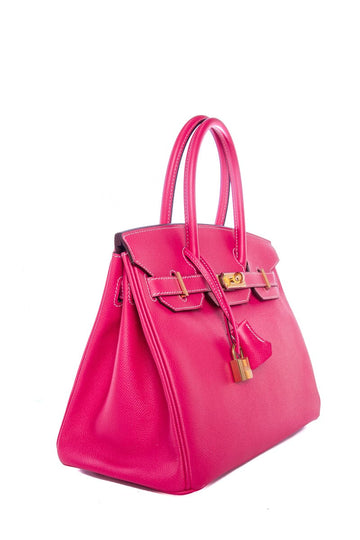 Hermès Birkin 30cm  Rose Tyrien/ Anemone  Leather GHW Handbag