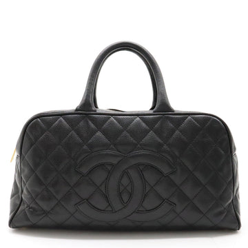 Top Quality Chanel Mattress Cocomark Handbag Mini Boston Bag Leather Skin Leather Black Black Gold  A20997