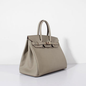 Hermes 35cm Birkin Bag Leather Leather Grey Gold