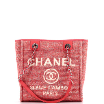 CHANEL North South Deauville Tote Wool Small