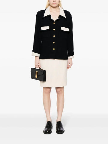 Single-Breasted Bouclé Skirt Suit Set