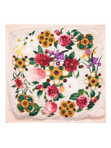 Top Quality Chanel Camellia Pearl silk scarf