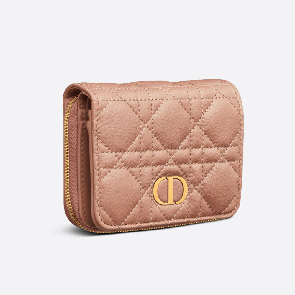 DIOR CARO COMPACT ZIPPED WALLET