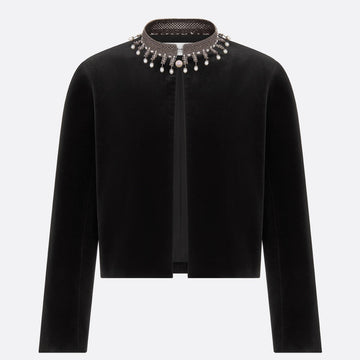 Embroidered Cropped Jacket