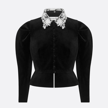 Fitted Jacket with Puff Sleeves