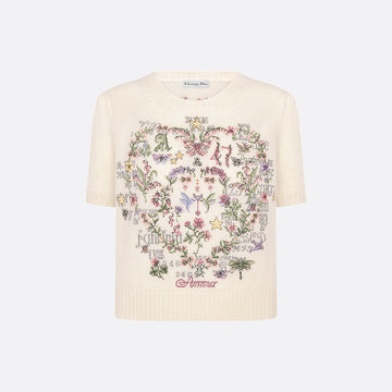 Dioramour Short-Sleeved Embroidered Sweater