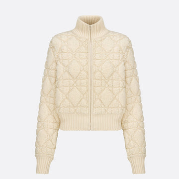 Macrocannage Zipped Cardigan