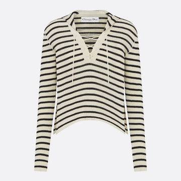 Sweater with Lace-Up Neckline