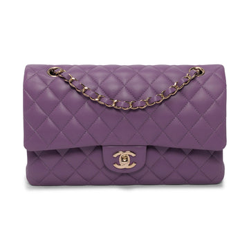 Chanel Purple Quilted Lambskin Medium Classic Flap Bag