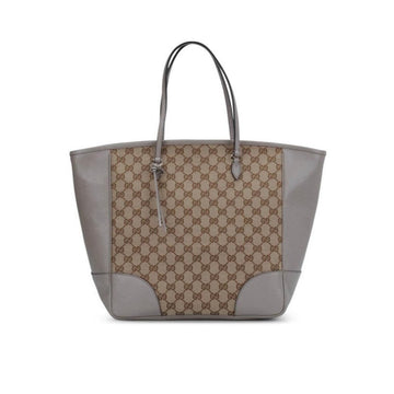 Gucci 'Bree' style, brown large Guccissima print canvas and silver grey leather satchel or tote style purse