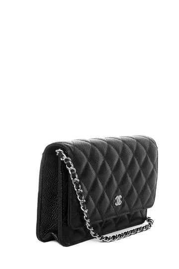 Chanel Black Leather SHW  WOC