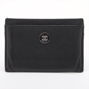 Top Quality Chanel Coconut Button Leather S Card Case Black Silver Gold