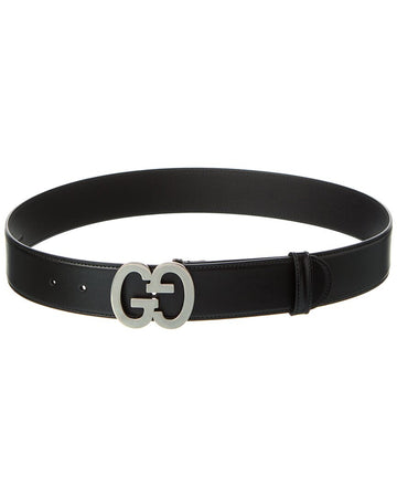 Gucci GG Buckle Wide Leather Belt