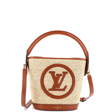 Petit Bucket NM Bag Raffia with Leather
