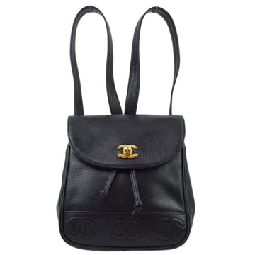 Top Quality Chanel Black Leather Triple CC Backpack