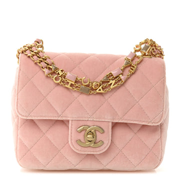 Velvet Enamel Mini Flap Light Pink