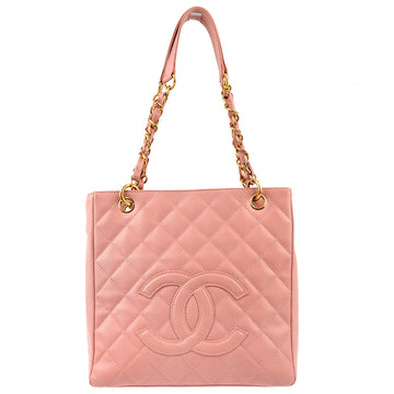 Top Quality Chanel Pink Leather Petite Shopping Tote PST Tote Bag