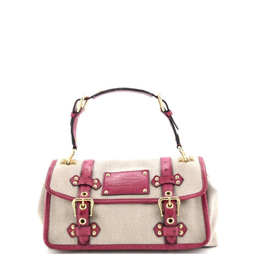 Sac Express Trianon Handbag Toile and Ostrich PM