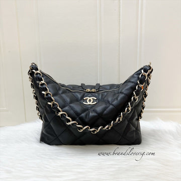 Chanel 24P Large Hobo Bag in Black Caviar and LGHW (Model: AS4248)