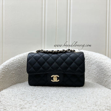 Chanel Mini Rectangle Classic Flap in Black Caviar and LGHW