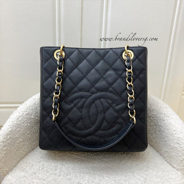 Chanel Petite Shopping Tote PST in Black Caviar and GHW (Model: A50994)