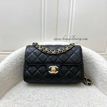 Chanel 25P Seasonal Small / Mini Flap Bag in Black Caviar and AGHW (Model: AS5240)