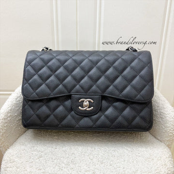 Chanel Jumbo Classic Flap CF in Black Caviar and SHW