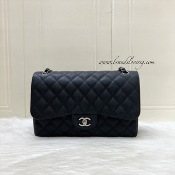 Chanel Jumbo Classic Flap CF in Black Caviar and SHW