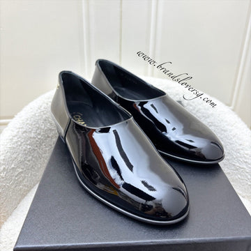 Chanel Mocassins with CC Logo in Black  Leather Sz 37.5