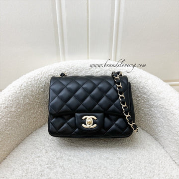 Chanel Classic Square Mini Flap in Black Lambskin and LGHW (Model: A35200)
