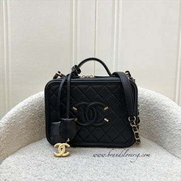 Chanel Medium Filigree Vanity Bag in Black Caviar, Black Trim and AGHW (Model: A93343)
