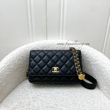 Chanel Twist Your Buttons Wallet on Chain WOC in Black Caviar and AGHW (Model: AP2840)